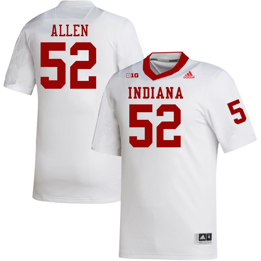 Men #52 Clayton Allen Indiana Hoosiers College Football Jerseys Stitched-White